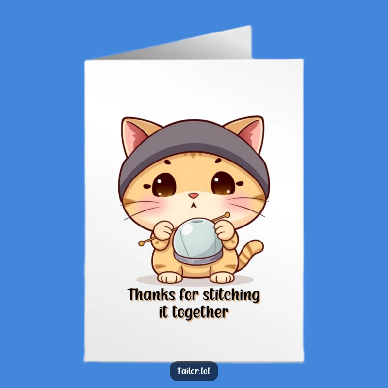 Amusing Free Printable Thank You Card: Surprised Cat Needle Humor Downloadable Gift