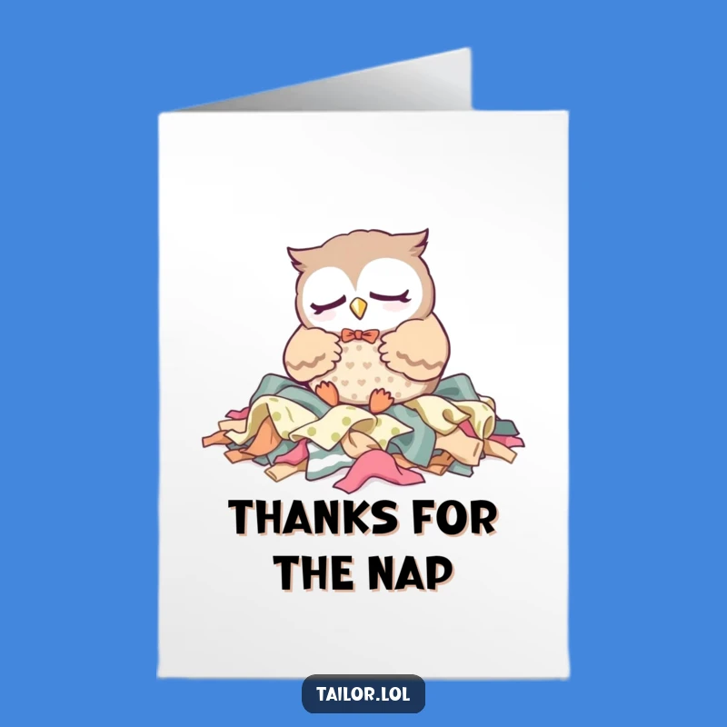 Cozy Free Printable Thank You Card: Sleepy Kawaii Owl DIY Downloadable Gift