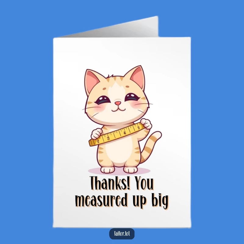 Free Printable Cute Cat Thank You Card - Funny Measurement Downloadable