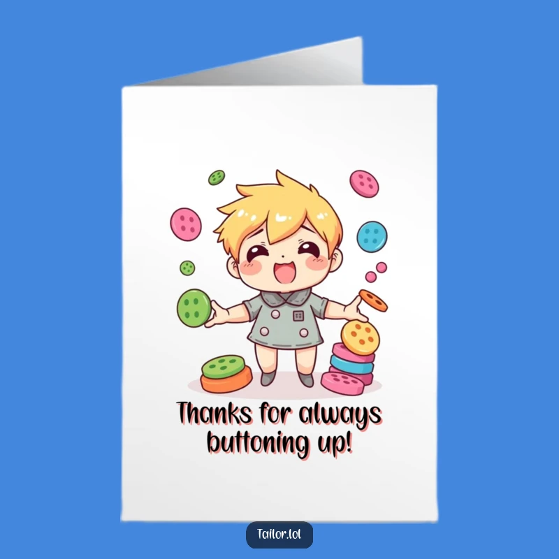 Free Printable Thank You Card: Button Juggling Grace - Heartfelt Downloadable Gift