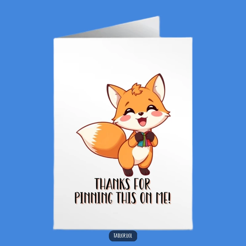 Free Printable Thank You Card: Charming Fox Expressing Gratitude, A Downloadable Gift