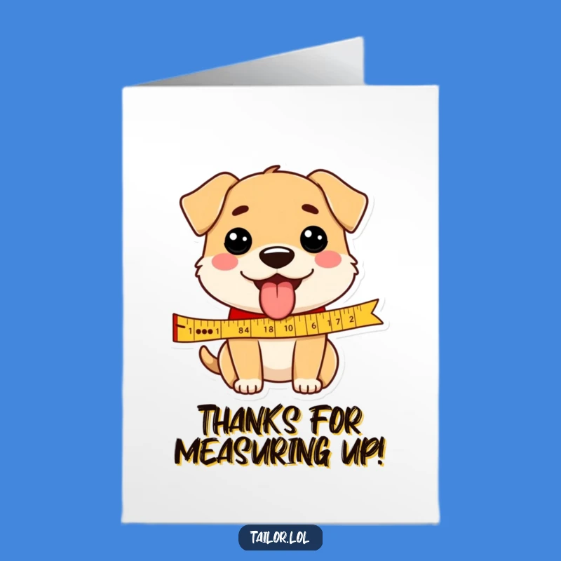 Free Printable Thank You Card: Funny Dog Measuring Gratitude - Downloadable DIY Gift