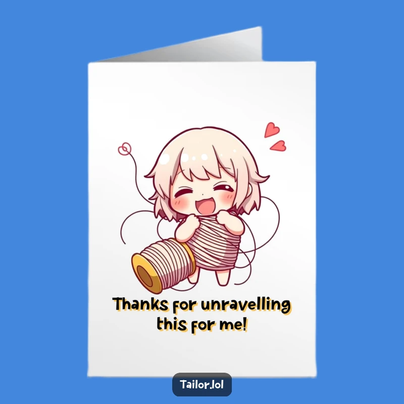 Free Printable Thank You Card: Tangled Thread Character - Charming Downloadable Gift