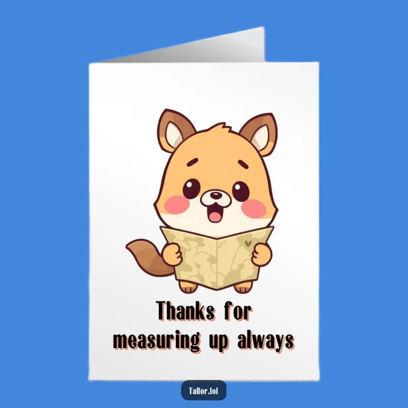 Measuring Mistake Free Printable Thank You Card: Funny Animal Downloadable for Thanks