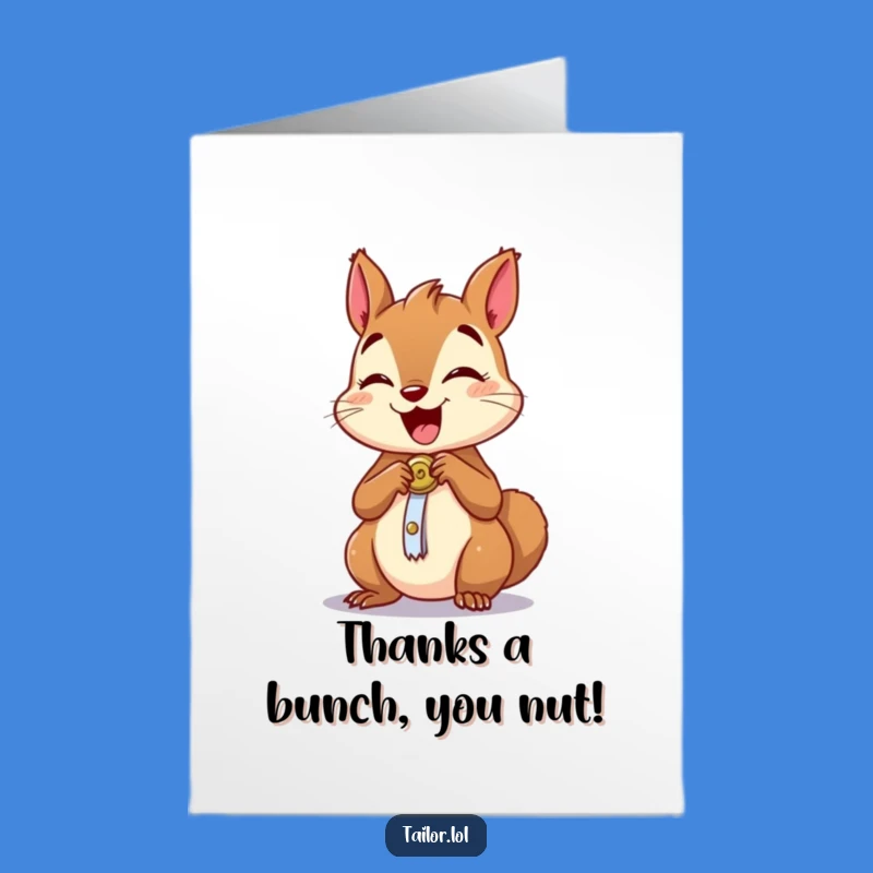Free Printable Thank You Card: Squirrel Tailor, Funny Downloadable Gift for Helpers!