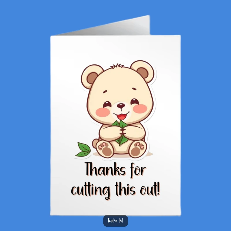 Free Printable Thank You Card: Charming Bear Leaf Craft, A Downloadable Gift