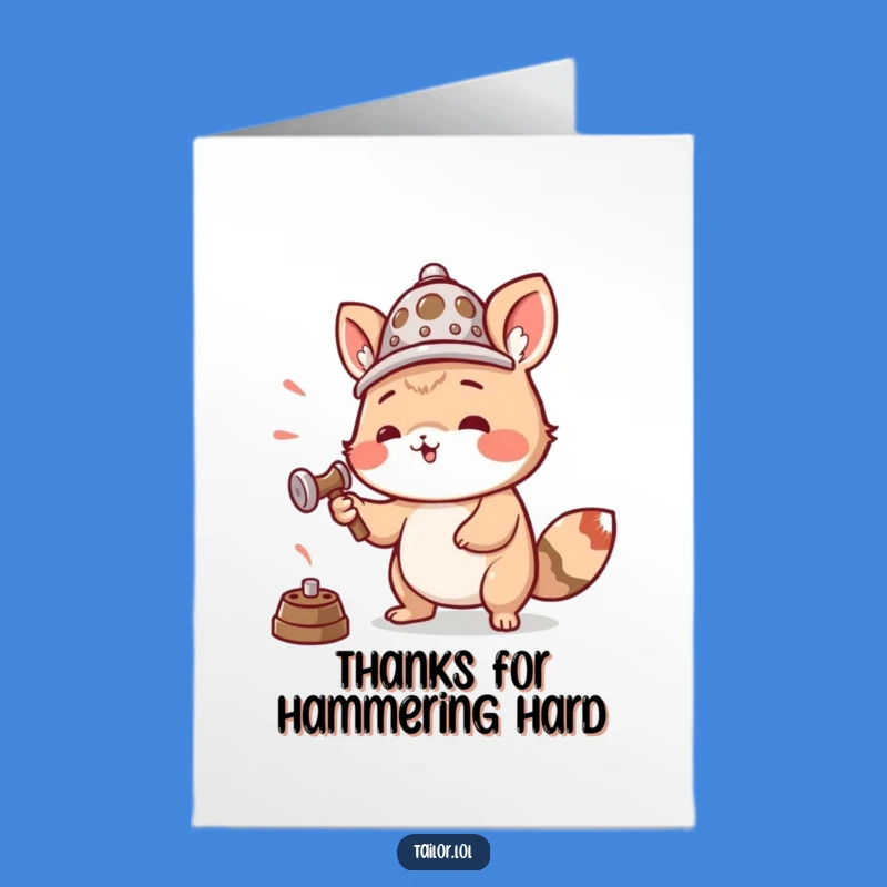 Free Printable Thank You Card: Hammer Time Animal DIY Gift