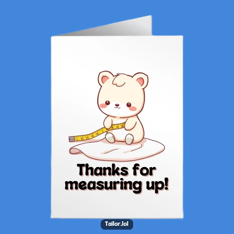 Free Printable Thank You Card: Cute Fabric Measurer, DIY Gratitude Gift
