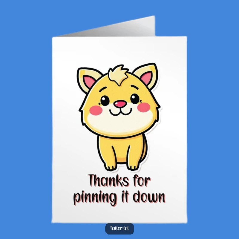 Free Printable Pinning Animal Thank You Card - Funny Downloadable Craft Gift
