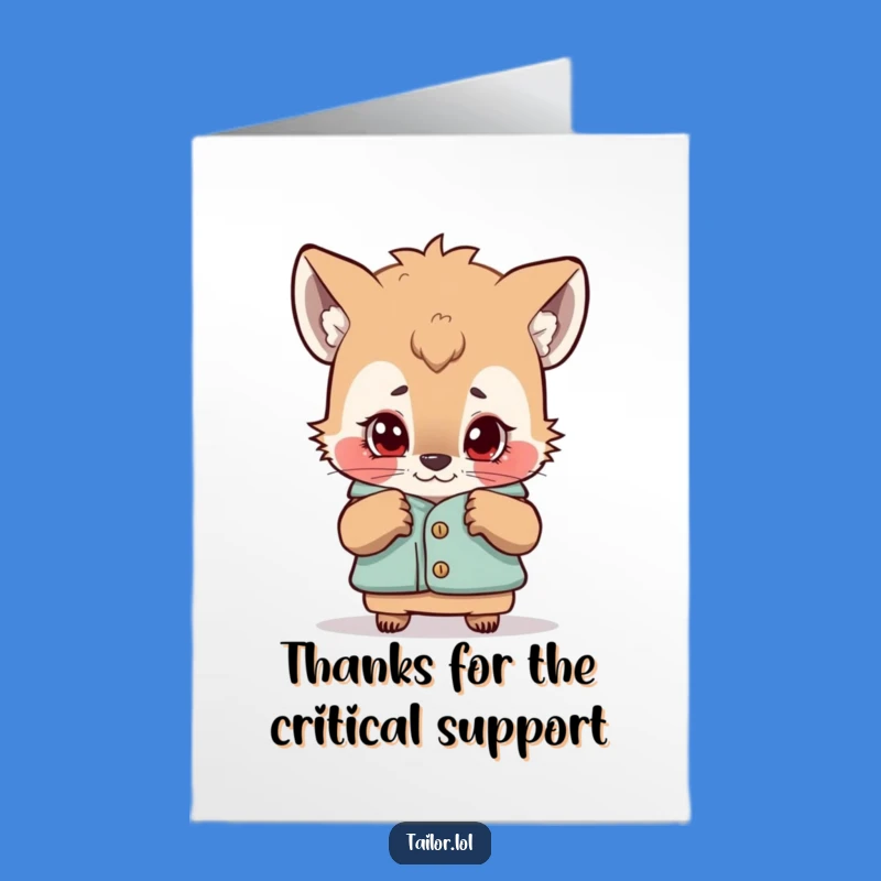 Free Printable Thank You Card: Critical Animal, Funny Downloadable