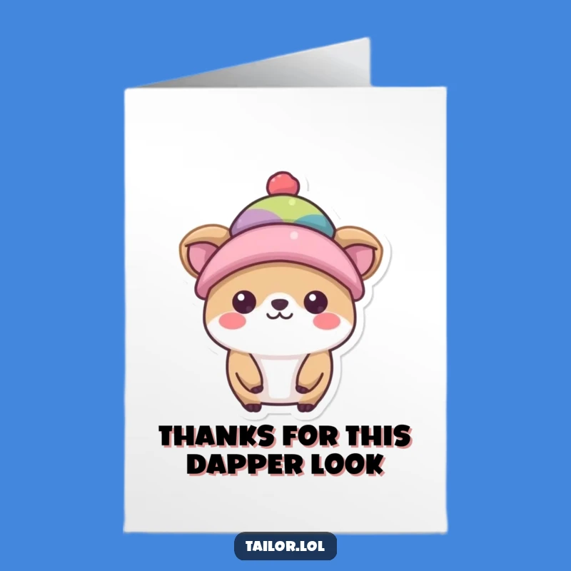 Free Printable Hat Model Animal Thank You Card - Funny Downloadable Chic Gift
