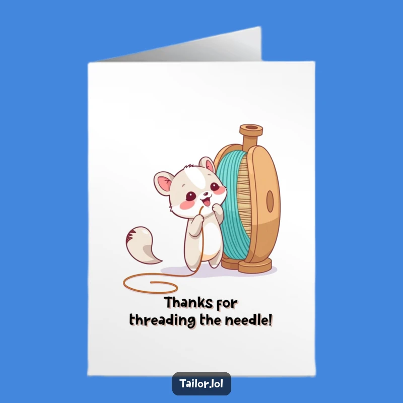Free Printable Thank You Card: Animal Thread Tug Downloadable