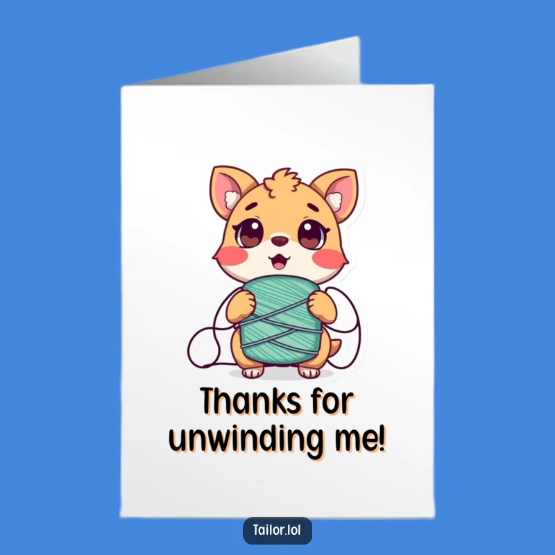 Free Printable Tangled Animal Thank You Card: Funny Thread Downloadable