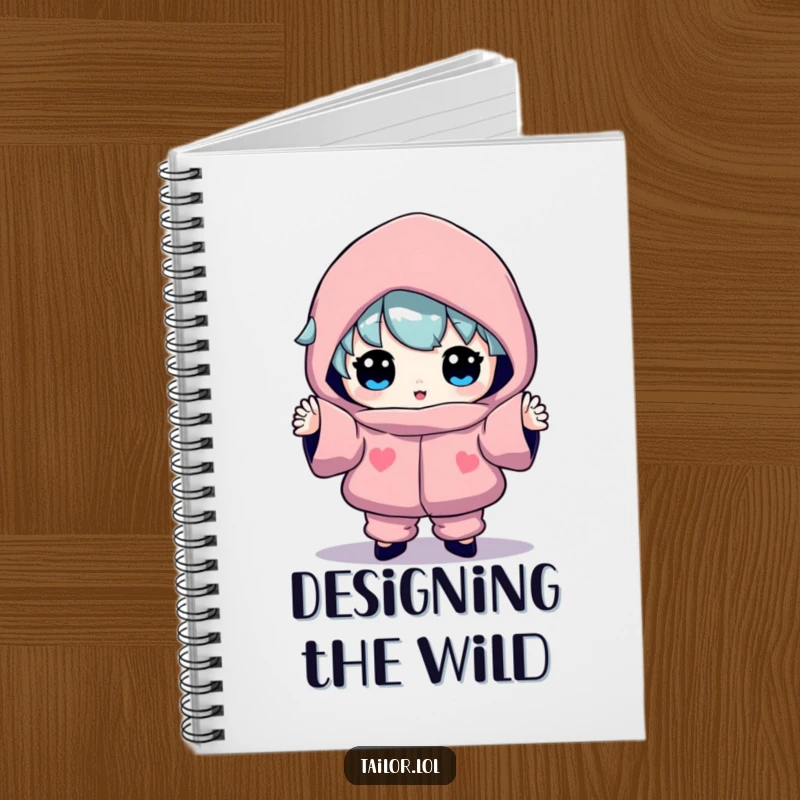 Funny notebook featuring a character proudly displaying an odd, colorful garment, perfect for jotting down humorous notes.