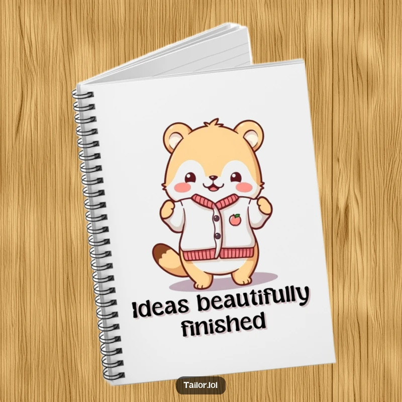 Funny Proud Crafter Notebook: A cute animal character proudly displaying a finished tiny garment. Ideal for sketching designs and notes.