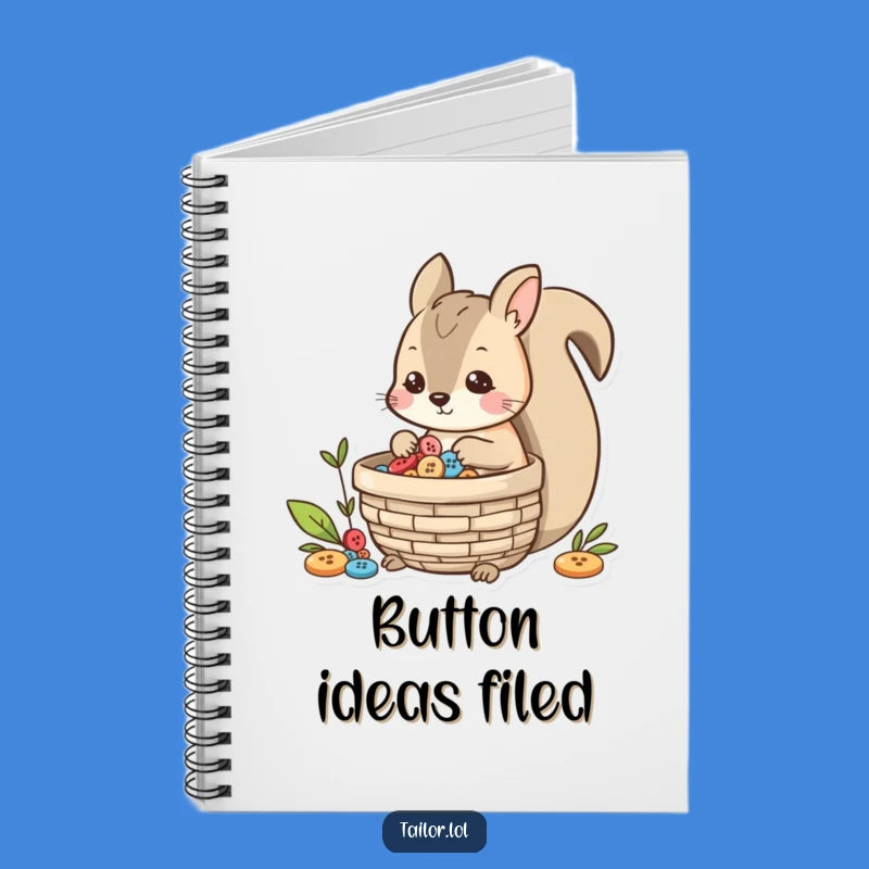 Funny Squirrel Button Collector Notebook - Cute Ideas & Perfect Gift