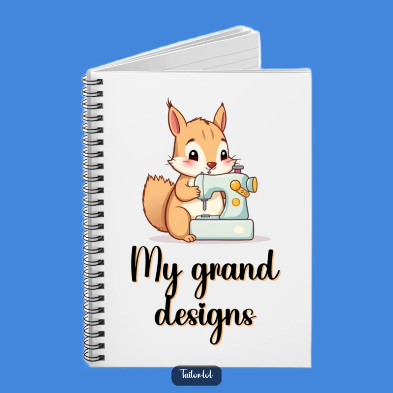 Funny Squirrel Sewing Machine Notebook - Hilarious Craft Journal