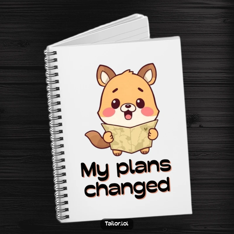 Funny Cute Animal Notebook Showing Surprise at a Measuring Tape, Ideal for Journaling and Notes.