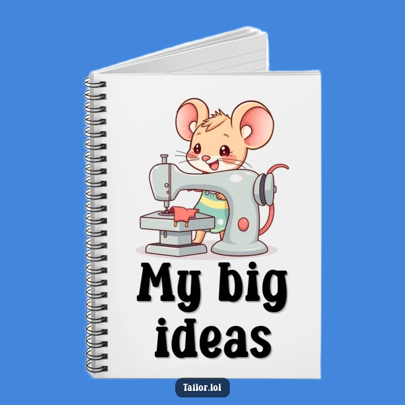 Funny Kawaii Mouse Tailor Notebook: Cute Sewing Machine Journal Gift