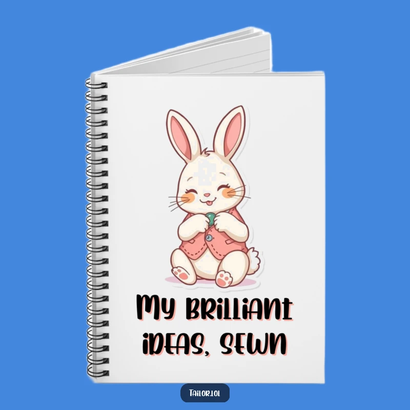 Funny Bunny Sewing Notebook: Cute Rabbit Mending Tiny Vest Journal, Perfect Gift
