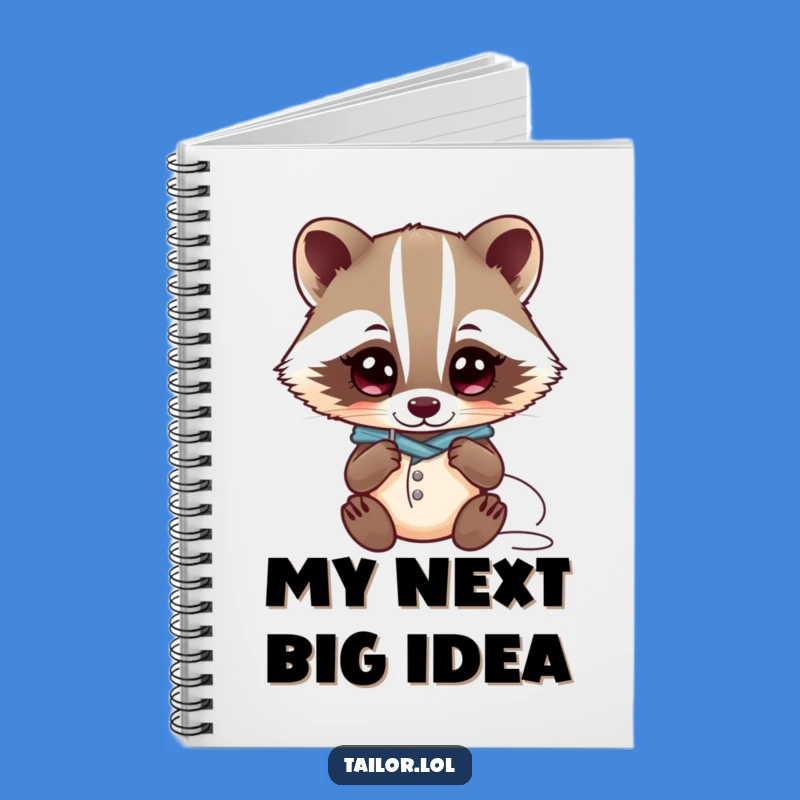 Funny Kawaii Badger Tailor Notebook: Curious Needle Focus, Journaling Gift