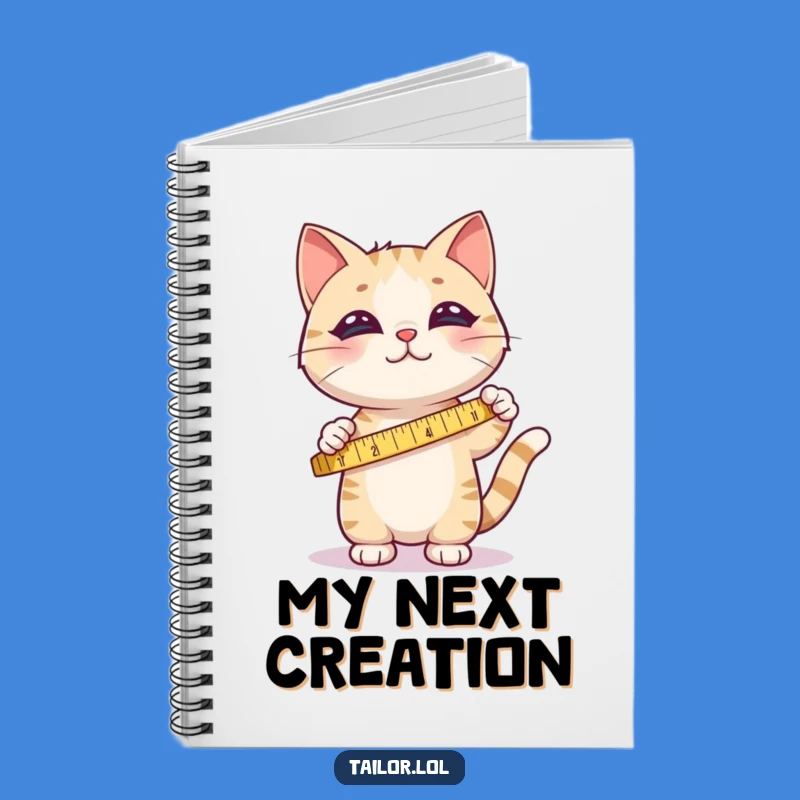 Funny Cat Sewing Notebook - Cute Crafter Journal, Fabric Measuring Pages