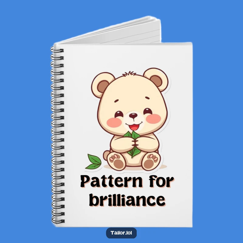 Funny Bear Leaf Pattern Notebook - Hilarious Nature Craft Journal