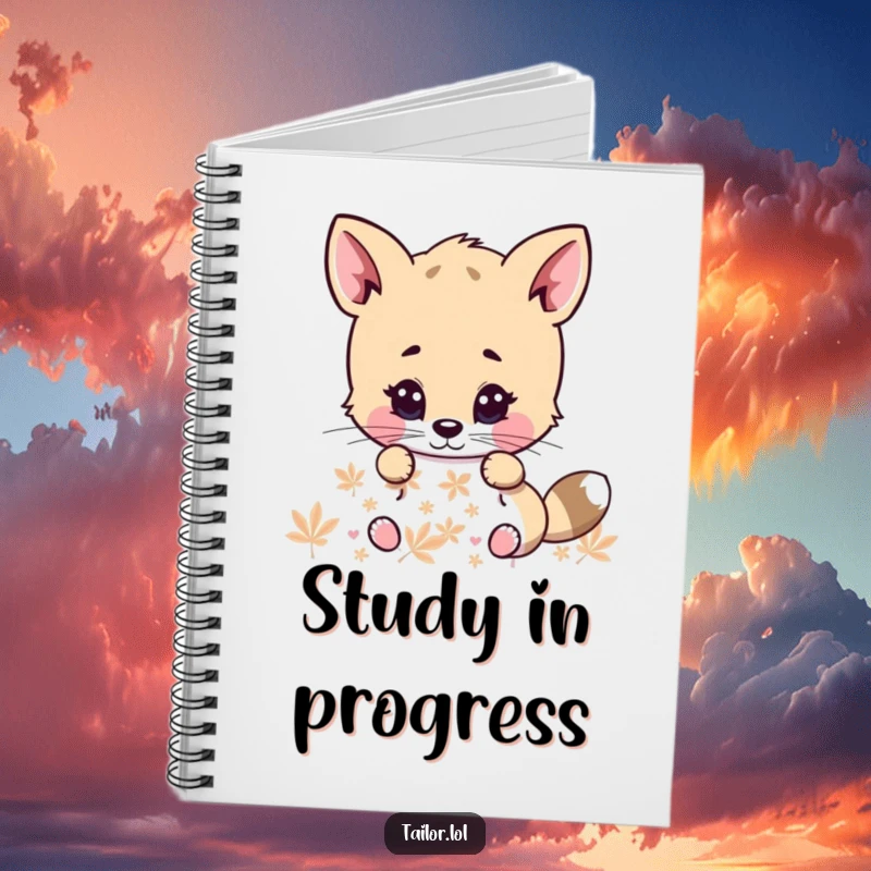 Funny notebook cover featuring a cute animal character with intense focus, examining a pattern, perfect for jotting down detailed and humorous thoughts.