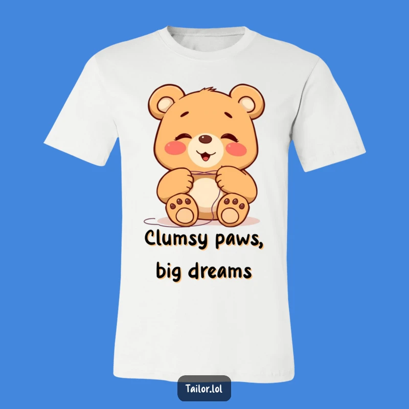 Funny Giggling Bear T-Shirt: Hilarious Needle Threading Humor for Everyday Wear