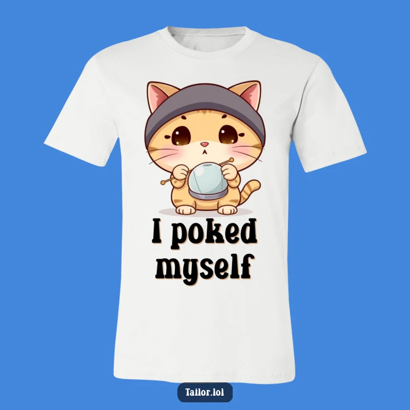 Funny Surprised Cat T-Shirt: Hilarious Sewing Humor for Everyday Wear