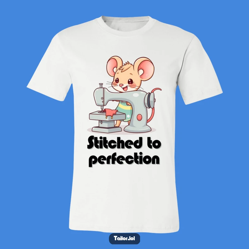 Funny Kawaii Mouse Tailor T-Shirt: Hilarious Sewing Machine Tee for Makers