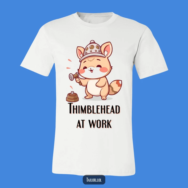 Funny Hammering Thimble T-Shirt: Hilarious Animal Builder Apparel Gift