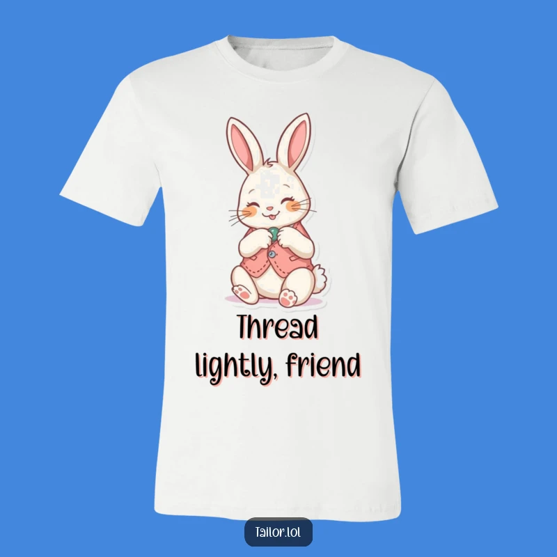 Funny Bunny Sewing Shirt: Hilarious Rabbit Mending Tiny Vest Tee for Crafters