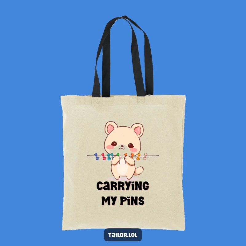 Funny Pinning Animal Tote Bag: Critter Pins Fabric, Perfect Carry-All Funny Gift