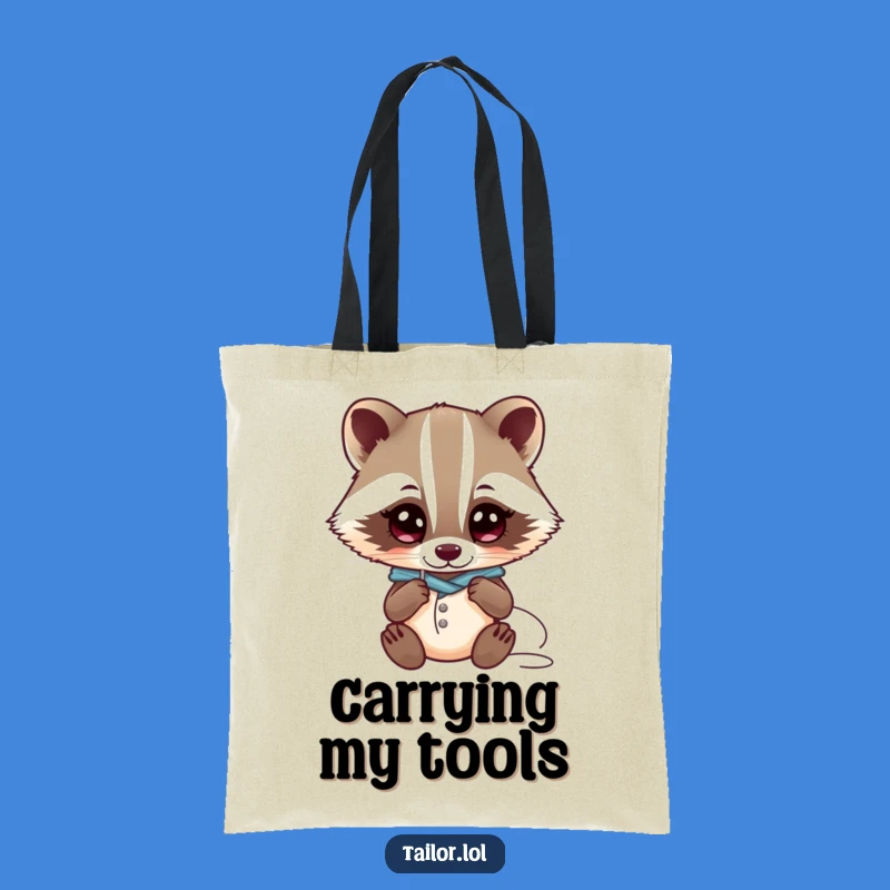 Funny Kawaii Badger Tailor Tote Bag: Curious Character, Needle Print, Practical Gift