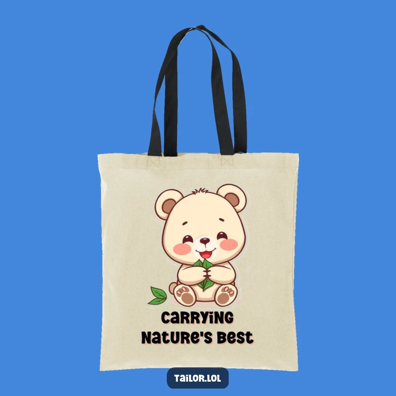 Funny Bear Leaf Pattern Tote Bag - Stylish Hilarious Nature Accessory