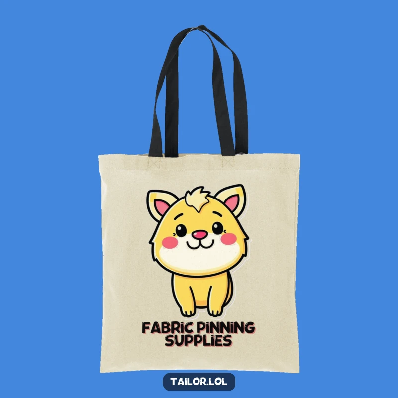 Funny Determined Sewer Tote Bag: Cheerful Animal Fabric Pinning Carryall, Perfect Funny Gift