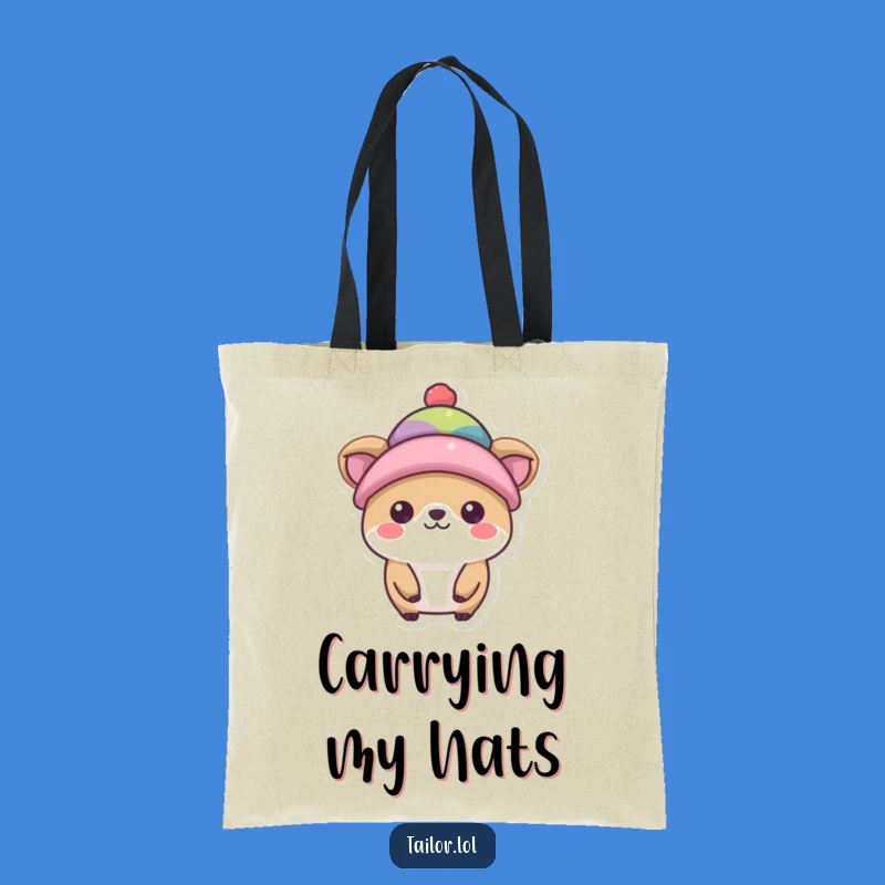 Funny Hat Model Tote Bag: Cute Animal Fashionista Carryall, Perfect Funny Gift