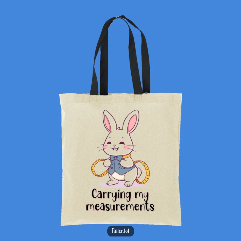 Funny Rabbit Tailor Tote Bag - Project Carrier, Perfect Humorous Gift