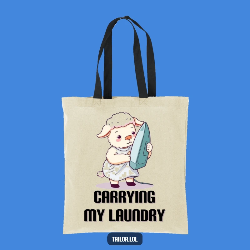 Funny Silly Sheep Ironing Shirt Tote Bag, Practical & Hilarious Gift for Busy Bees