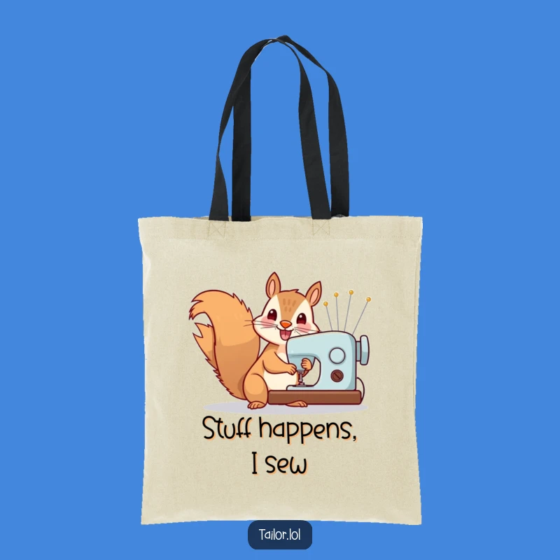 Funny Squirrel Sewing Tote Bag: Whimsical Crafter Squirrel Carryall, Unique Gift