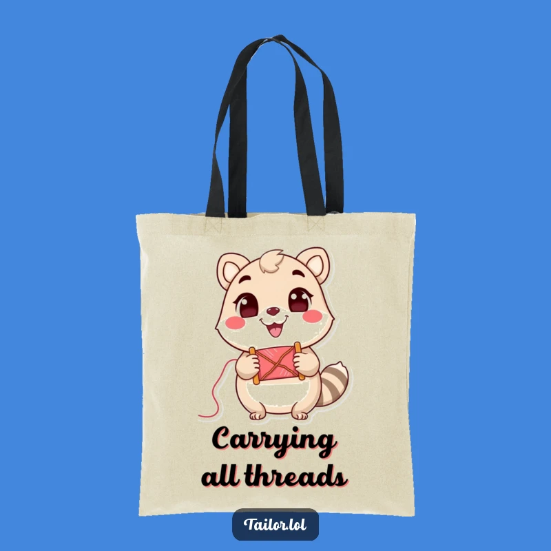 Funny Tote Bag: Cheerful Animal Thread Lover, Perfect Funny Gift!