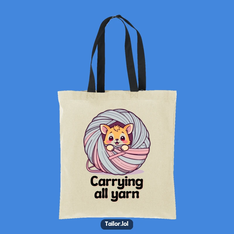 Funny Yarn Tangle Tote Bag: Carry Your Essentials in Adorable, Tangled Style