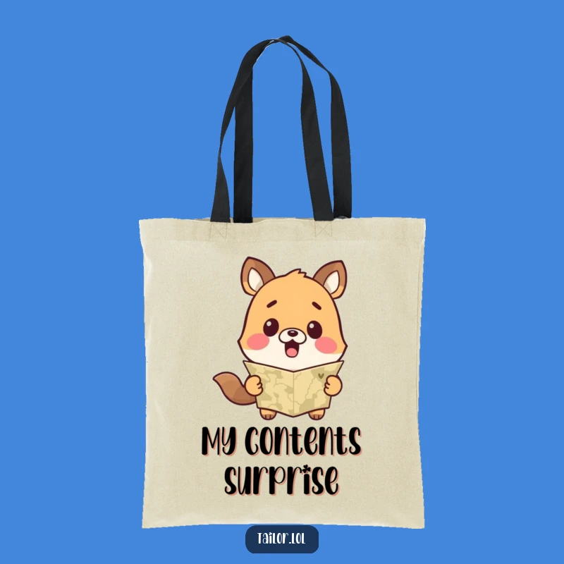 Funny Surprised Animal Measuring Tape Tote Bag Hilarious Gift Accessory