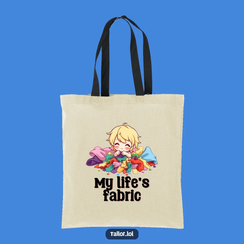 Funny Fabric Scrap Tote Bag: Sorting Stash Carrier, Perfect Gift for Crafters