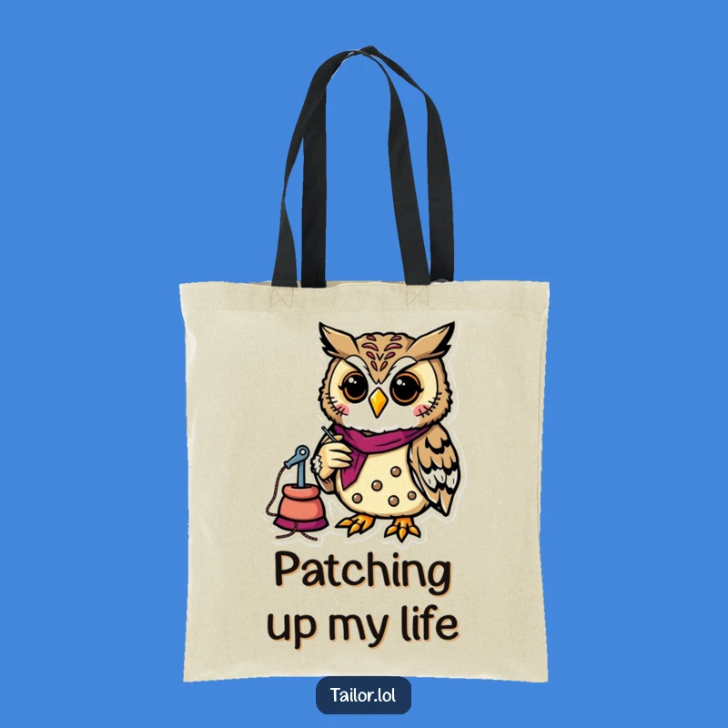 Funny Owl Tailor Tote Bag - Craft Supplies Holder, Perfect Humorous Gift